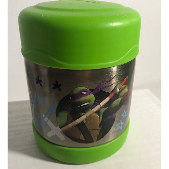 Teenage Mutant Ninja Turtles Thermos Food Jar Green Stainless Steel TMNT Lunch - Picture 4 of 9